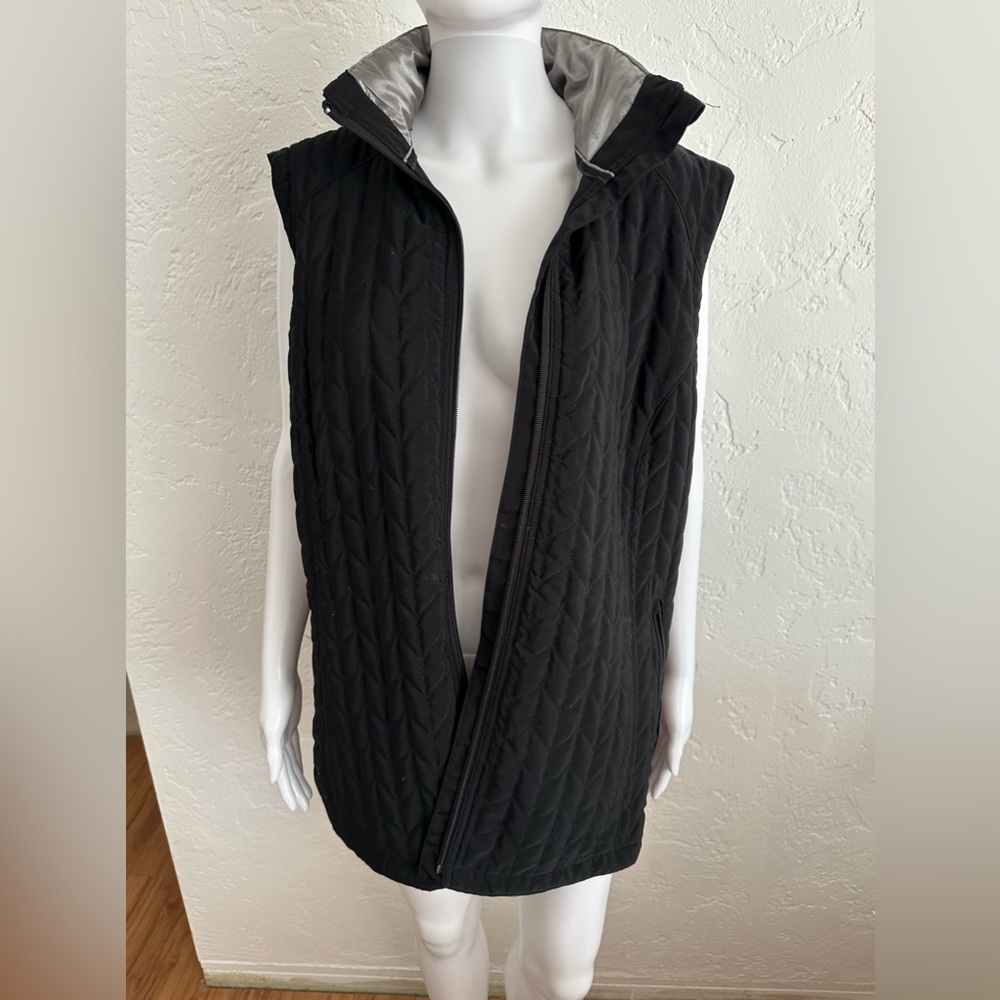 Black with silver lining puffer vest